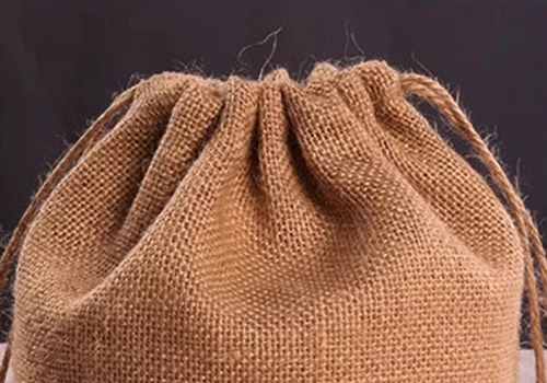 Burlap Drawstring Backpack