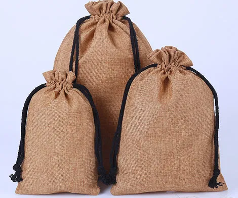 Jute Burlap Drawstring Bags
