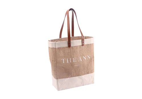 jute tote bag with leather handles 6