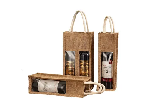 pvc window jute tote bag 14