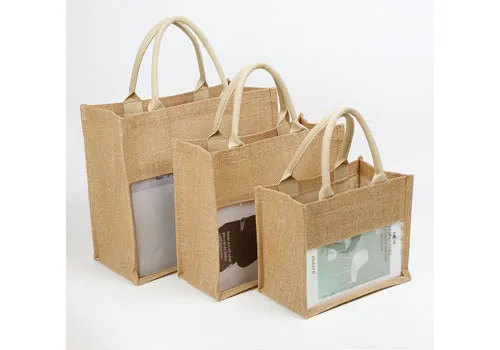 pvc window jute tote bag 3