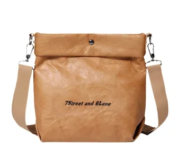 Washable Kraft Paper Large-Capacity Crossbody