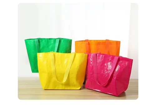Custom Logo Laminated PP Woven Eco Waterproof Recyclable Shopping Tote
