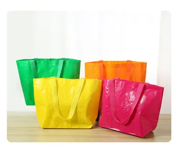 Custom Logo Laminated PP Woven Eco Waterproof Recyclable Shopping Tote