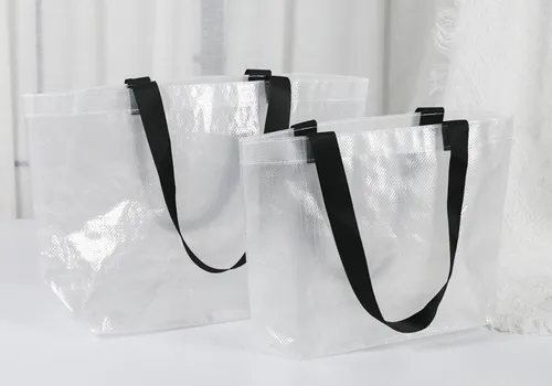 Eco-friendly Recycle Clear Custom Logo PP Woven Shopping Tote Bag