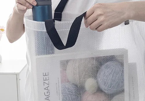 Eco-friendly Recycle Clear Custom Logo PP Woven Shopping Tote Bag