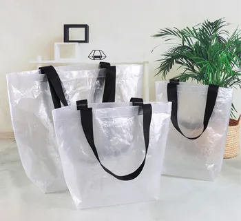 Eco-friendly Recycle Clear Custom Logo PP Woven Shopping Tote Bag