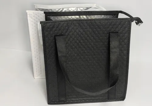 eco foldable zipper non woven thermal bag custom