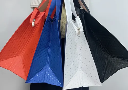 eco foldable zipper non woven thermal bag factory