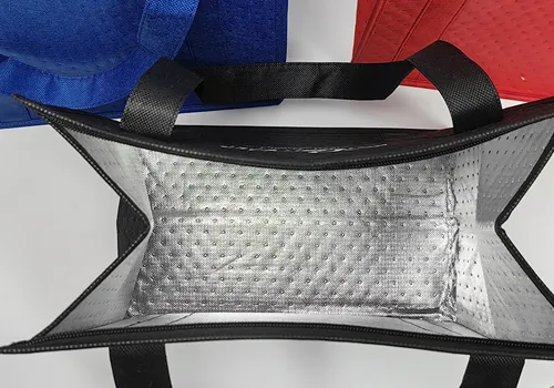 eco foldable zipper non woven thermal bag uses