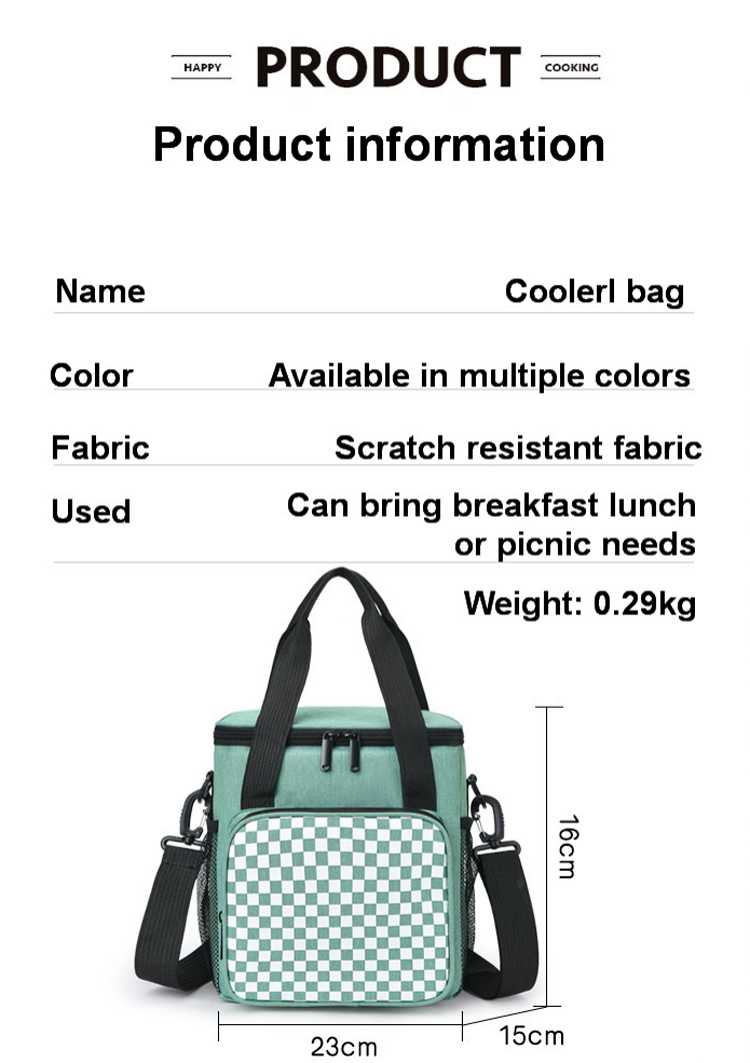 Front Pocket Unisex Shoulder Lunch Bag