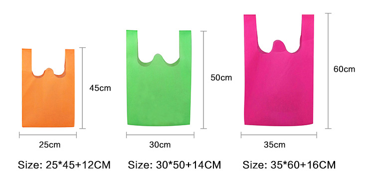 Custom Eco Biodegradable Non Woven T-Shirt Portable Shopping Tote