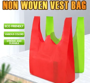 Custom Eco Biodegradable Non Woven T-Shirt Portable Shopping Tote
