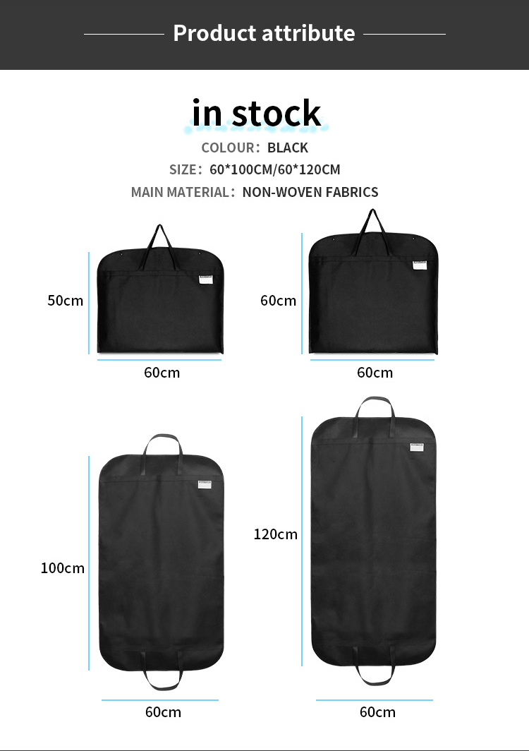 Portable Non-woven Suit Cover Foldable Dust-proof Clothing Storage Bag