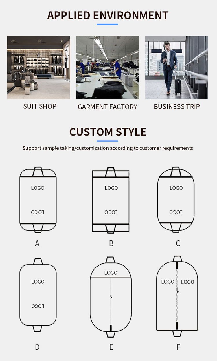 Portable Non-woven Suit Cover Foldable Dust-proof Clothing Storage Bag