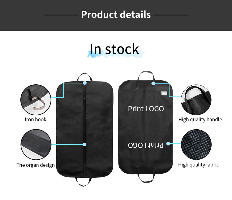 Portable Non-woven Suit Cover Foldable Dust-proof Clothing Storage Bag
