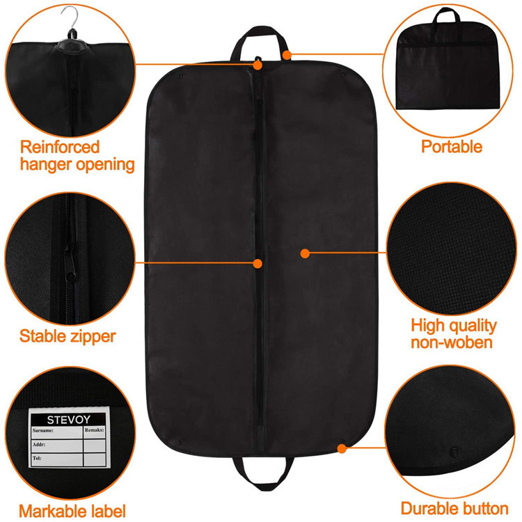 Portable Non-woven Suit Cover Foldable Dust-proof Clothing Storage Bag