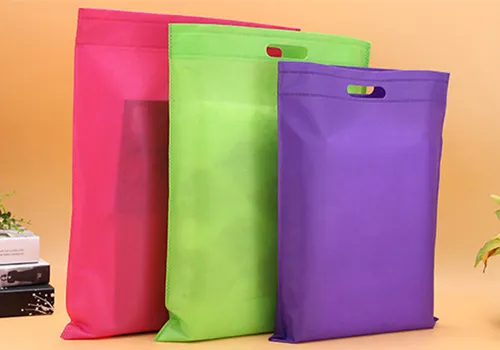 pp non woven d cut tote custom logo recyclable shopping carry bag suppliers