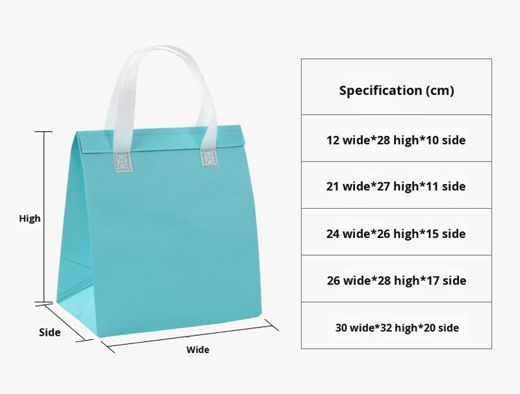 Reusable Food Insulated Bag Custom Logo Non-woven Lunch Cooler Bag