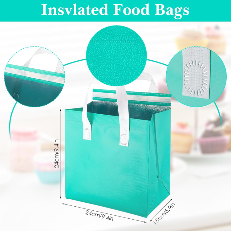 Reusable Food Insulated Bag Custom Logo Non-woven Lunch Cooler Bag