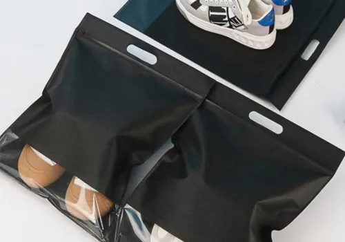 shoes clothes storage bag custom logo non woven zipper dust proof pouch factory