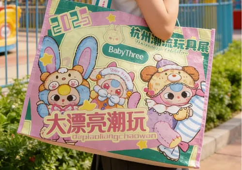 Recyclable Laminated PP Woven Shopping Bag Waterproof Portable Custom Printed Tote Bag