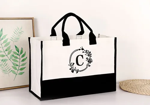 Wholesale High Quality Personalized Large Canvas Tote Bag Fashion Cotton Shopping Bag with Zipper Custom Gift for Women
