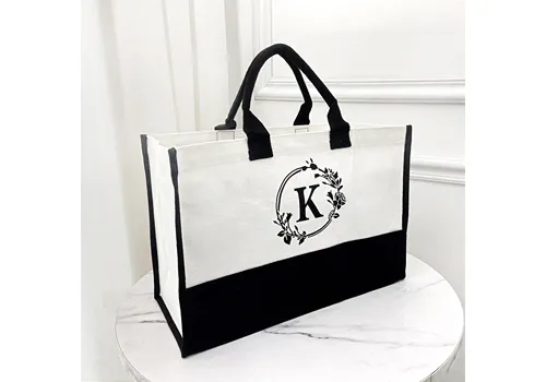 Wholesale High Quality Personalized Large Canvas Tote Bag Fashion Cotton Shopping Bag with Zipper Custom Gift for Women