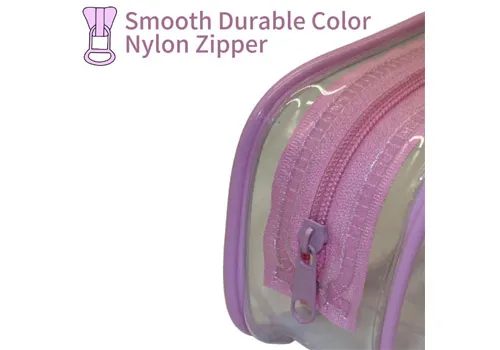 Custom Cartoon Logo Print Clear PVC Mini Zipper Storage Cosmetic Bag