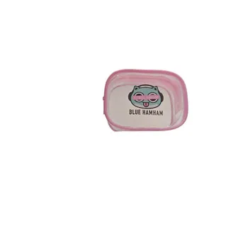 Custom Cartoon Logo Print Clear PVC Mini Zipper Storage Cosmetic Bag