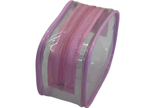 Custom Cartoon Logo Print Clear PVC Mini Zipper Storage Cosmetic Bag