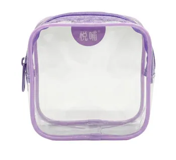 Custom Logo Print Clear PVC Square Cosmetic Makeup Organizer Bag