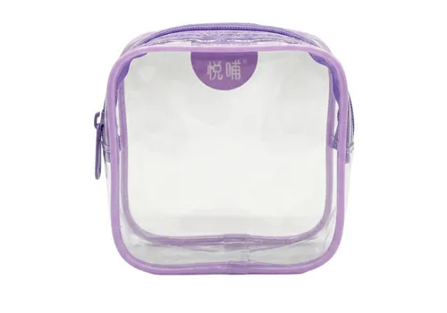 Custom Logo Print Clear PVC Square Cosmetic Makeup Organizer Bag