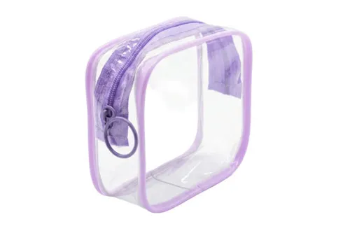 Custom Logo Print Clear PVC Square Cosmetic Makeup Organizer Bag