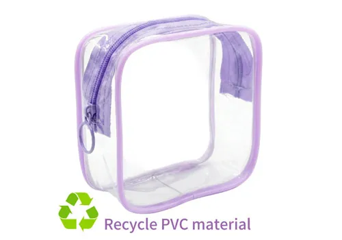 Custom Logo Print Clear PVC Square Cosmetic Makeup Organizer Bag