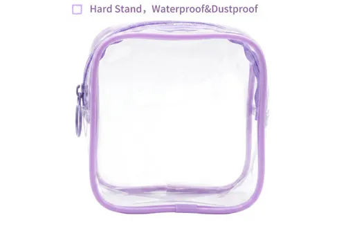 Custom Logo Print Clear PVC Square Cosmetic Makeup Organizer Bag