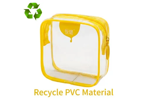 Custom Logo Print Clear PVC Square Mini Zipper Storage Cosmetic Bag