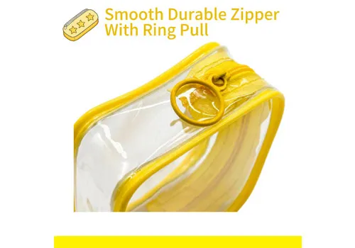 Custom Logo Print Clear PVC Square Mini Zipper Storage Cosmetic Bag
