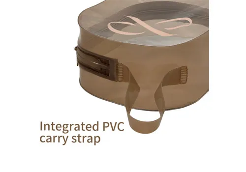 Custom Logo Printed Smoky Clear PVC Handheld Cosmetic Makeup Bag
