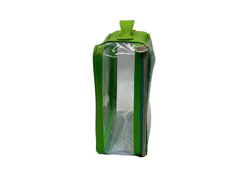 Custom Logo Scallion Wave Clear PVC PU Handheld Cosmetic Storage Case