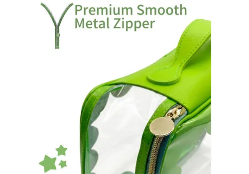 Custom Logo Scallion Wave Clear PVC PU Handheld Cosmetic Storage Case