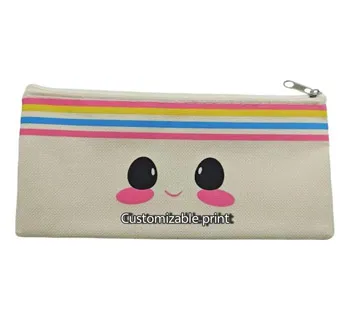 Cartoon Print Canvas Cosmetic Pouch with Zipper