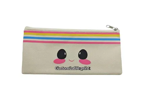 Cute Cartoon Printed Canvas Zipper Cosmetic Pouch