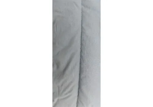Light Blue Quilted Nylon Zipper Cosmetic Pouch