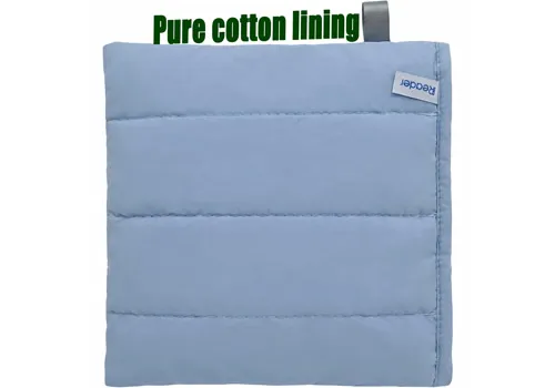Light Blue Quilted Nylon Zipper Cosmetic Pouch